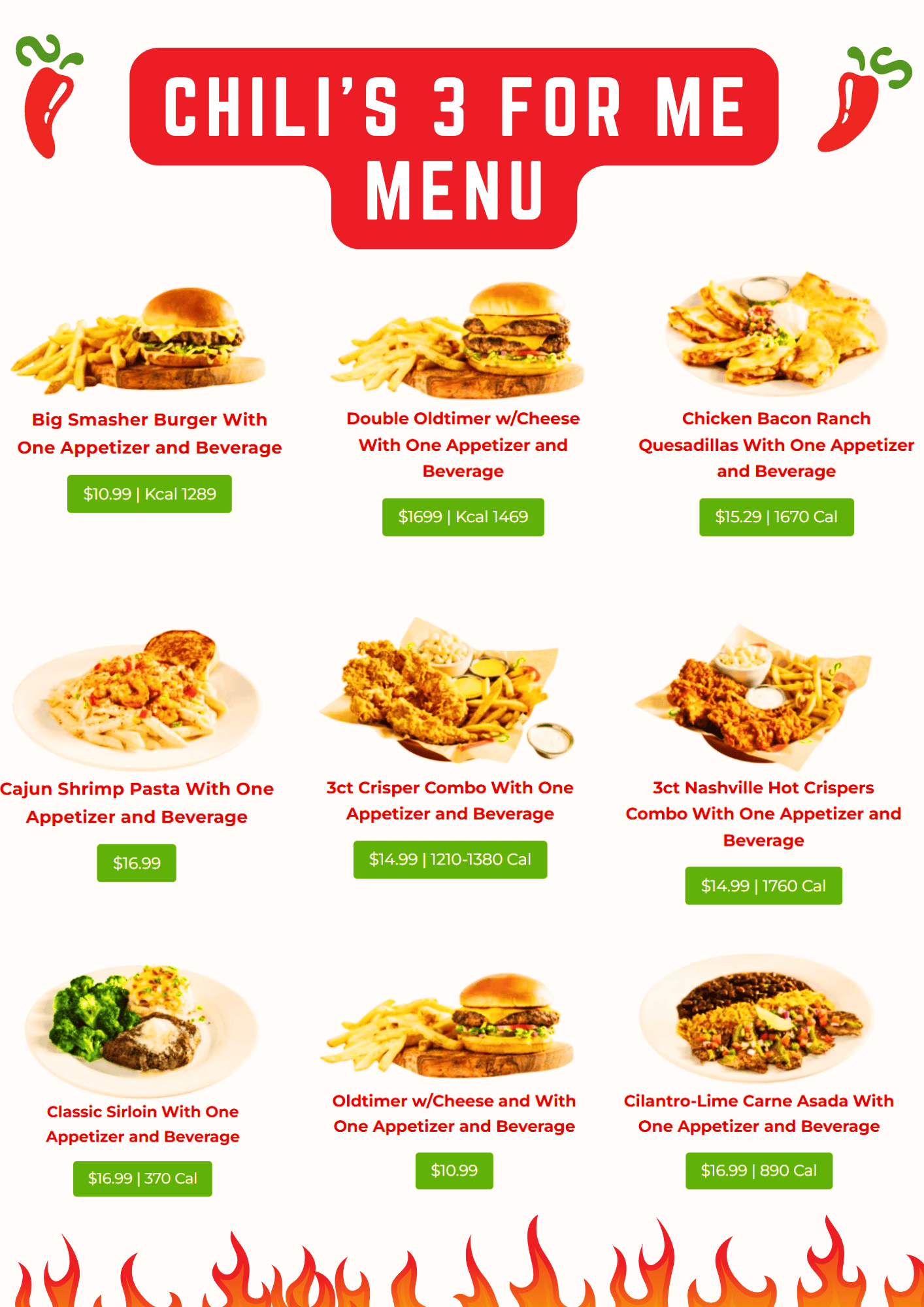 Chili’s 3 for Me Menu