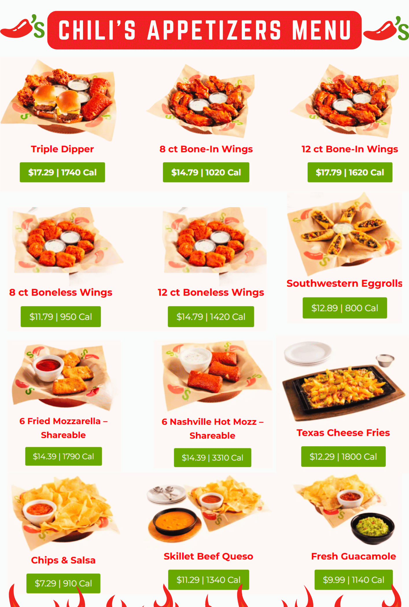 Chili’s Appetizers Menu